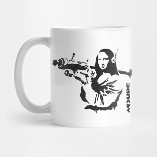 BANKSY Mona Lisa Bazooka Mug